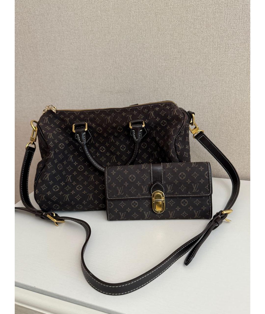 LOUIS VUITTON Коричневая деним сумка тоут, фото 9