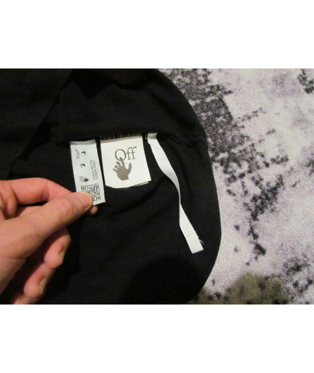 OFF-WHITE Черная хлопковая футболка, фото 5