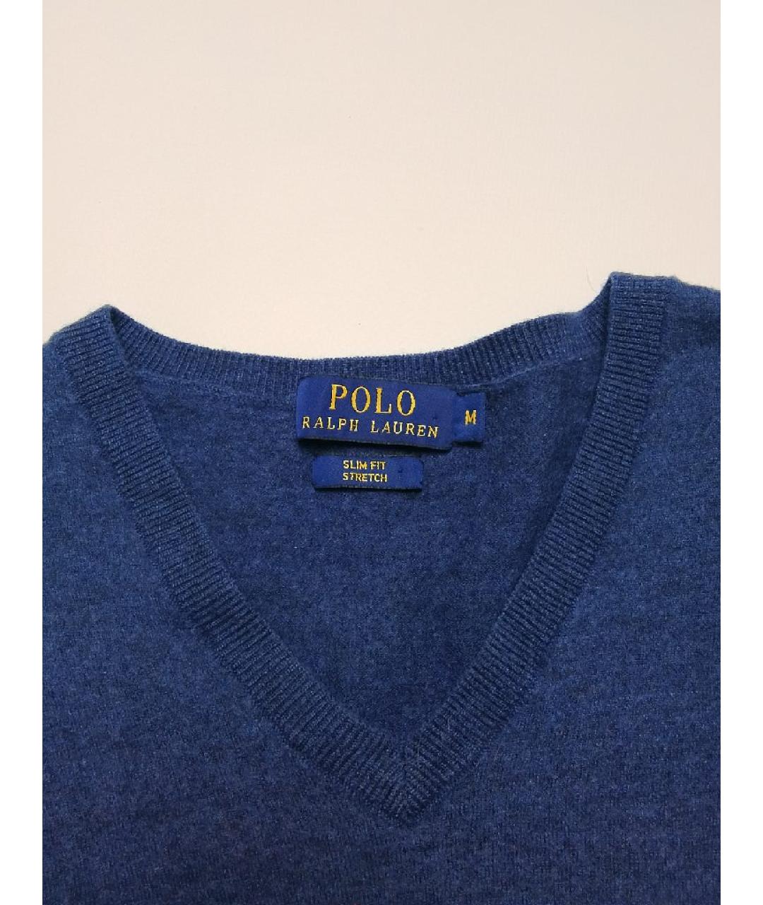 POLO RALPH LAUREN Темно-синий шерстяной джемпер / свитер, фото 3