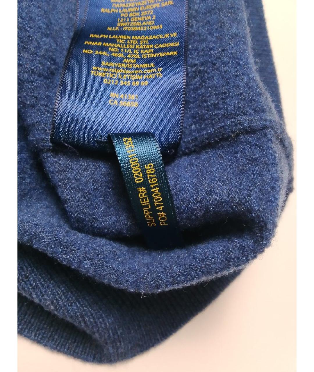 POLO RALPH LAUREN Темно-синий шерстяной джемпер / свитер, фото 6