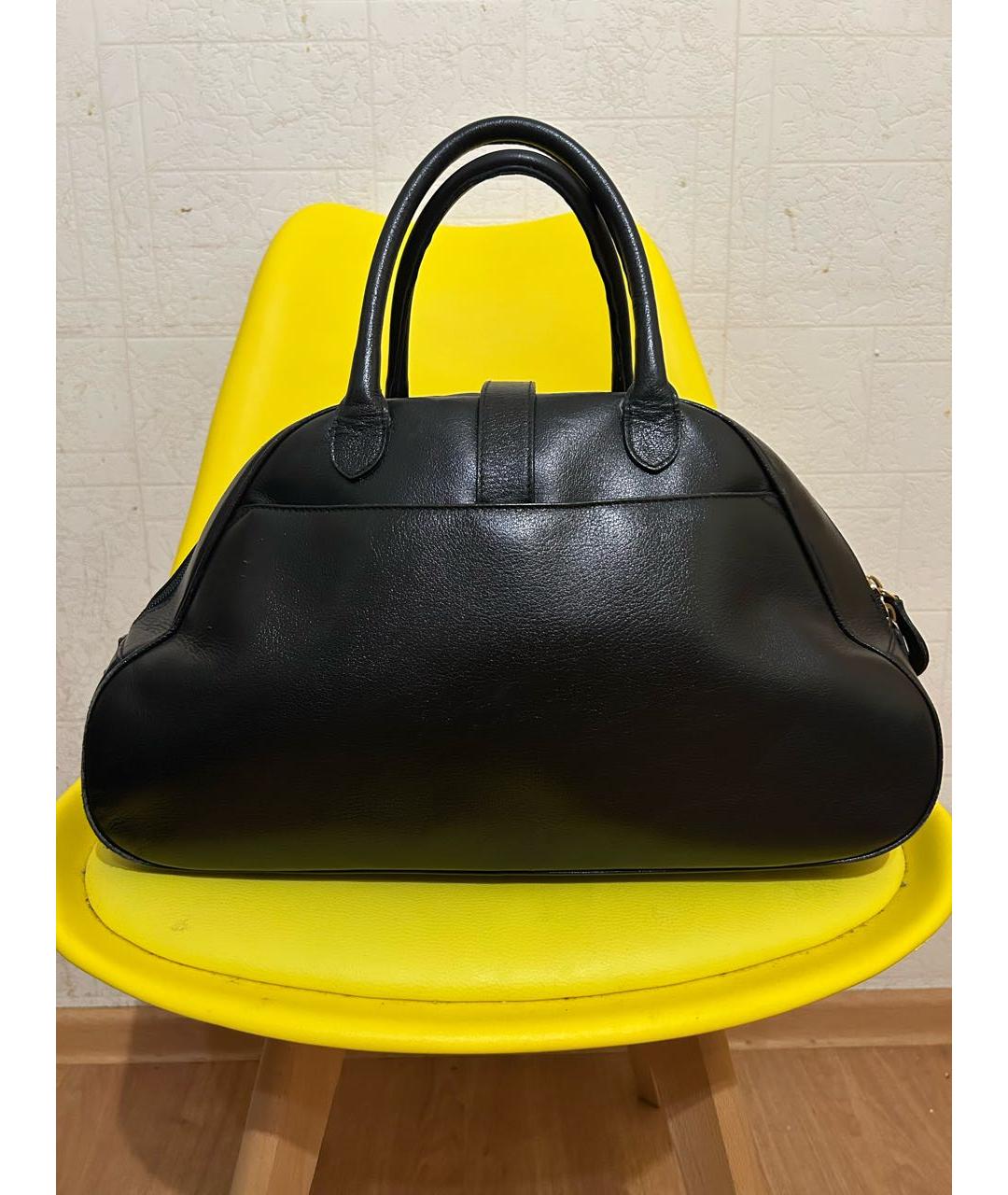 CHRISTIAN DIOR Черная кожаная сумка с короткими ручками, фото 3