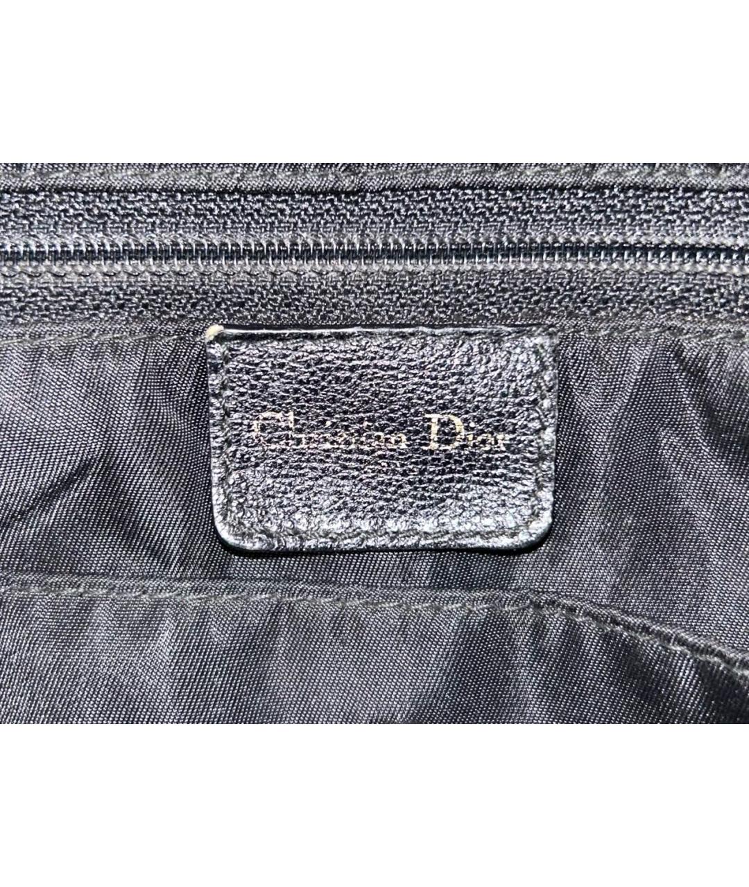 CHRISTIAN DIOR Черная кожаная сумка с короткими ручками, фото 6