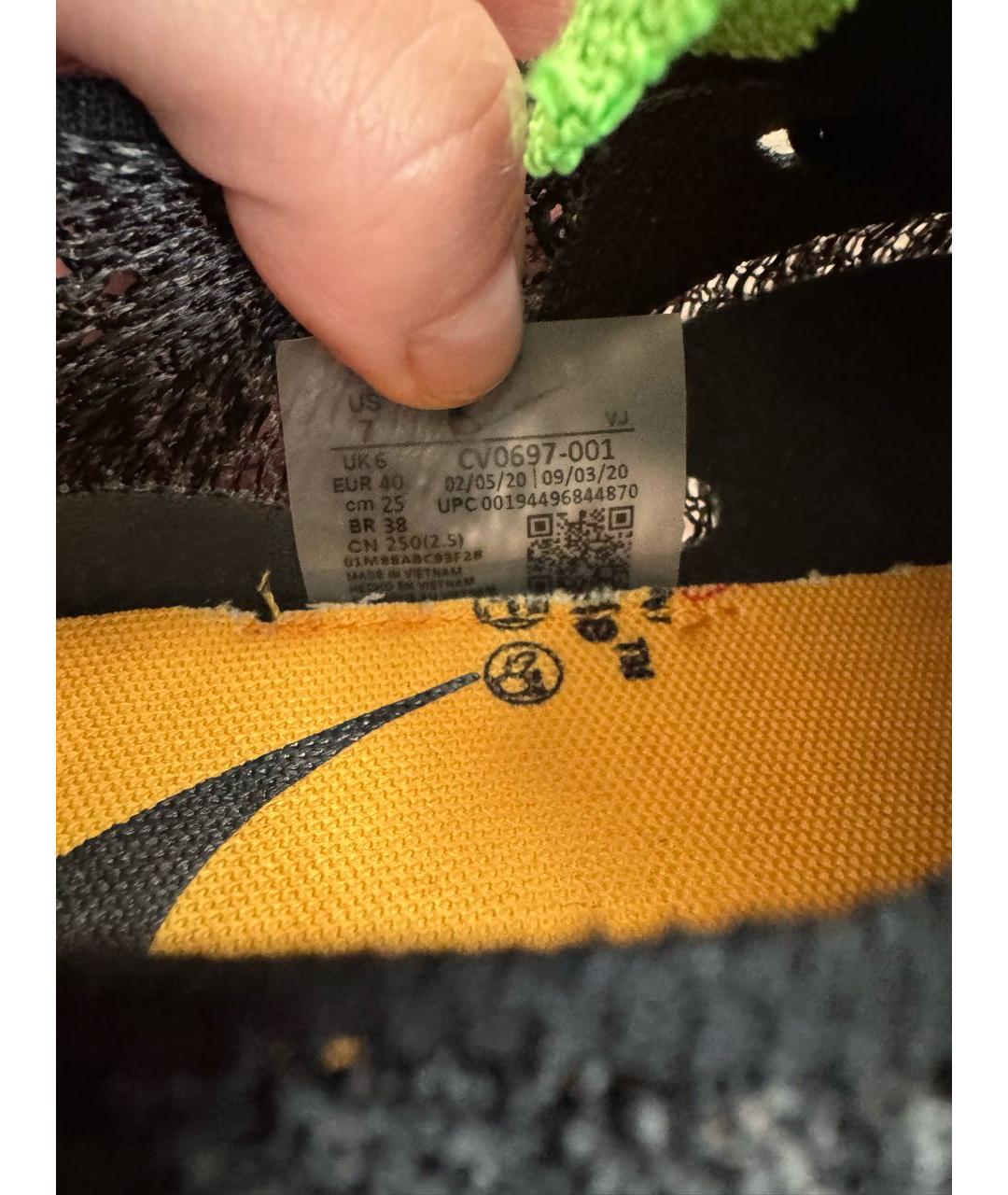 NIKE X OFF-WHITE Черные текстильные кроссовки, фото 5