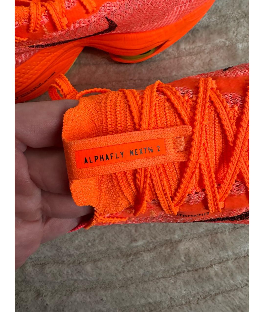 NIKE Оранжевые текстильные кроссовки, фото 5