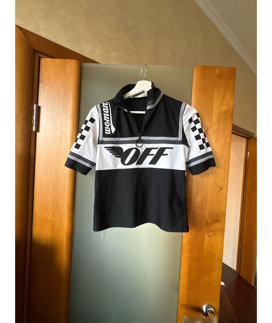 OFF-WHITE Черная полиамидовая футболка, фото 8