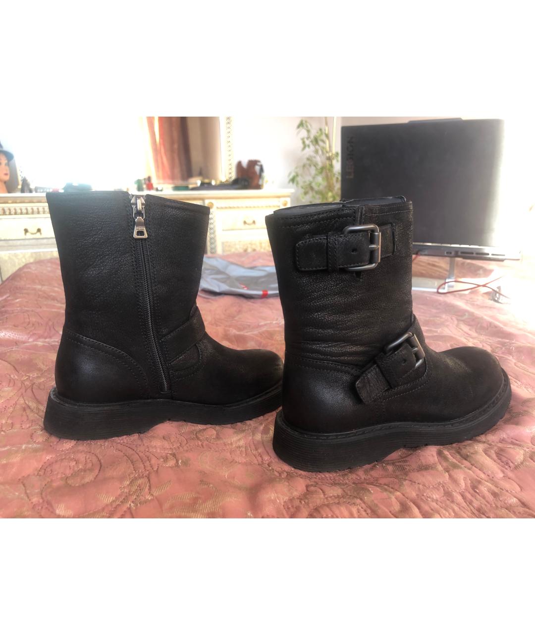 PRADA Черные кожаные сапоги, фото 9