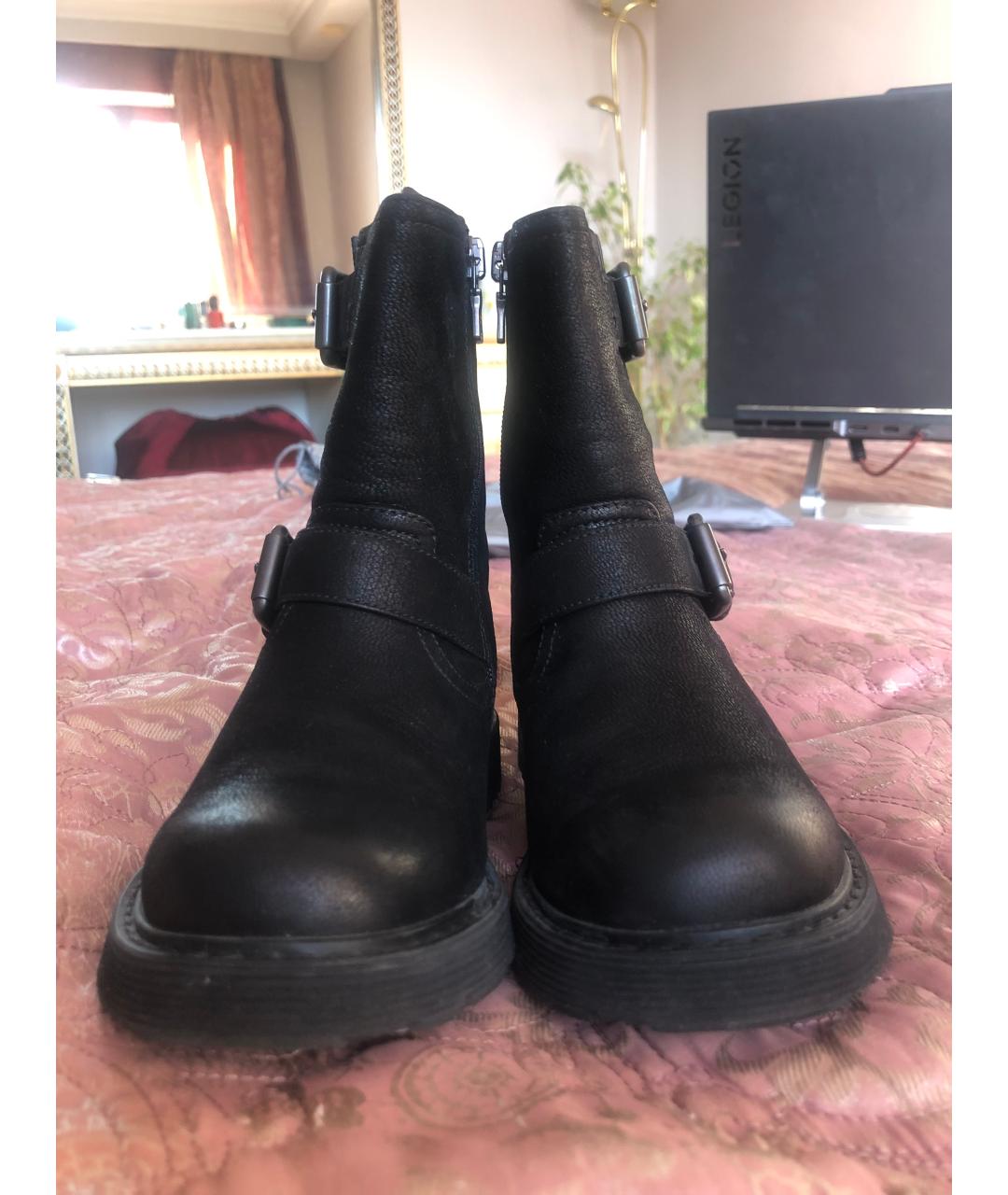 PRADA Черные кожаные сапоги, фото 2