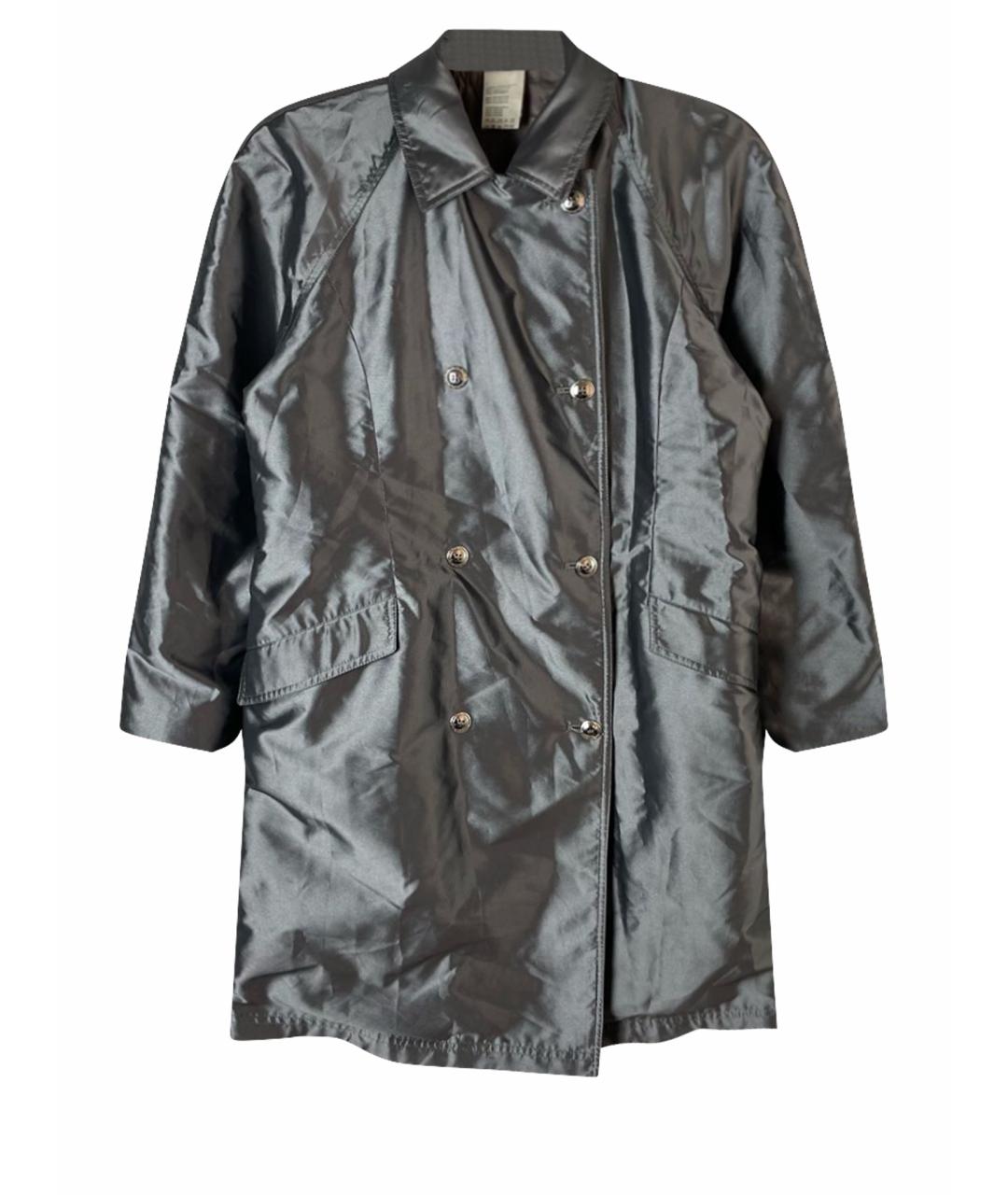 VERSACE Серебрянный полиамидовый тренч/плащ, фото 1