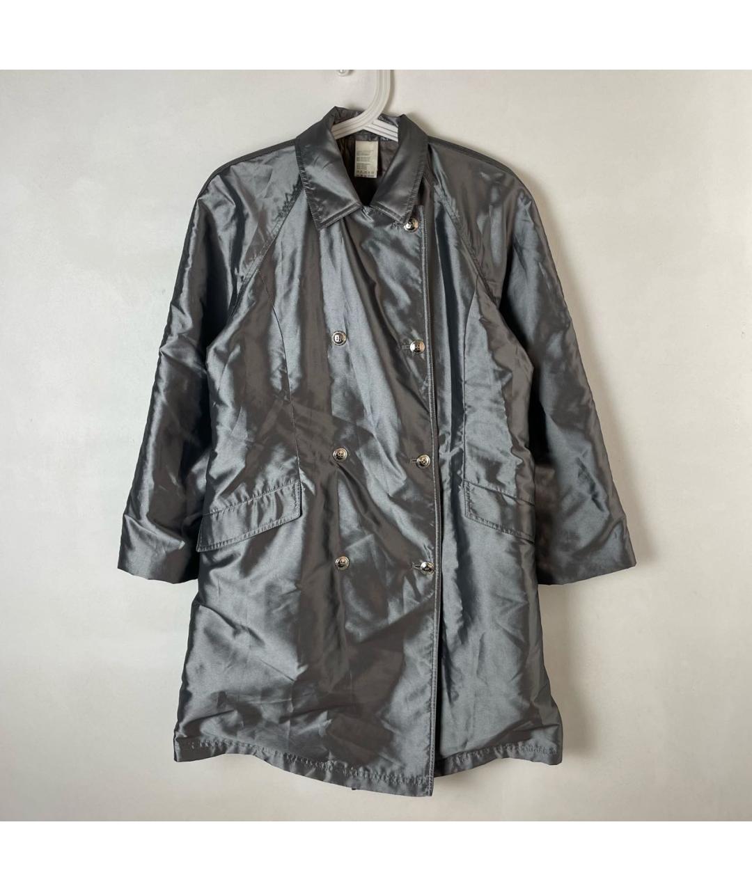 VERSACE Серебрянный полиамидовый тренч/плащ, фото 9