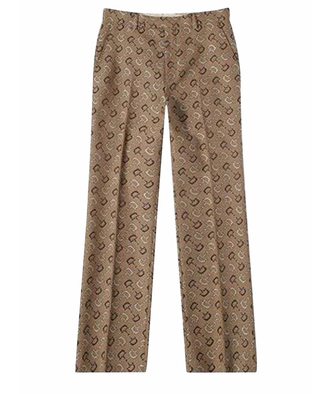 GUCCI Коричневые классические брюки, фото 1