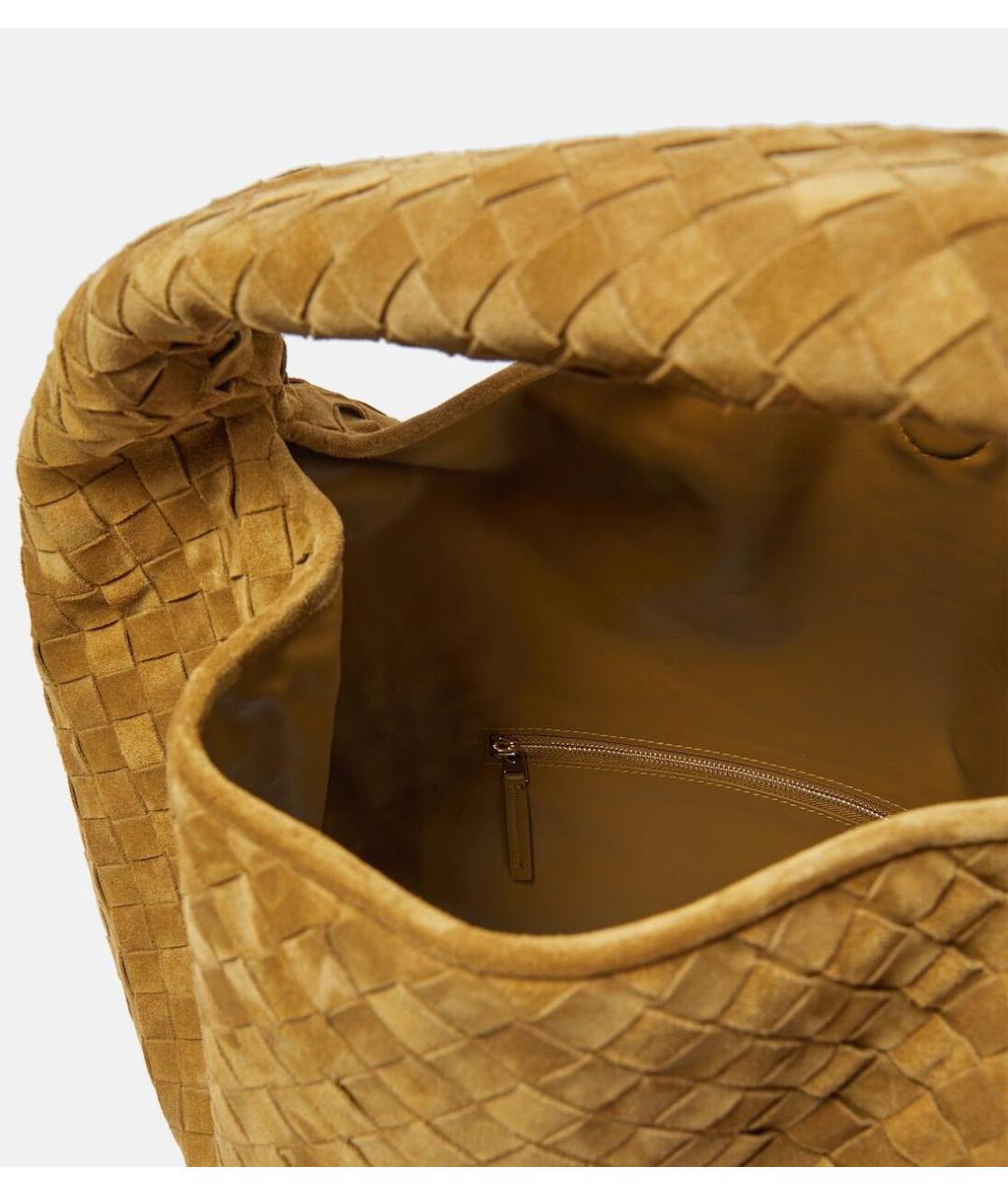 BOTTEGA VENETA Горчичная замшевая сумка тоут, фото 4