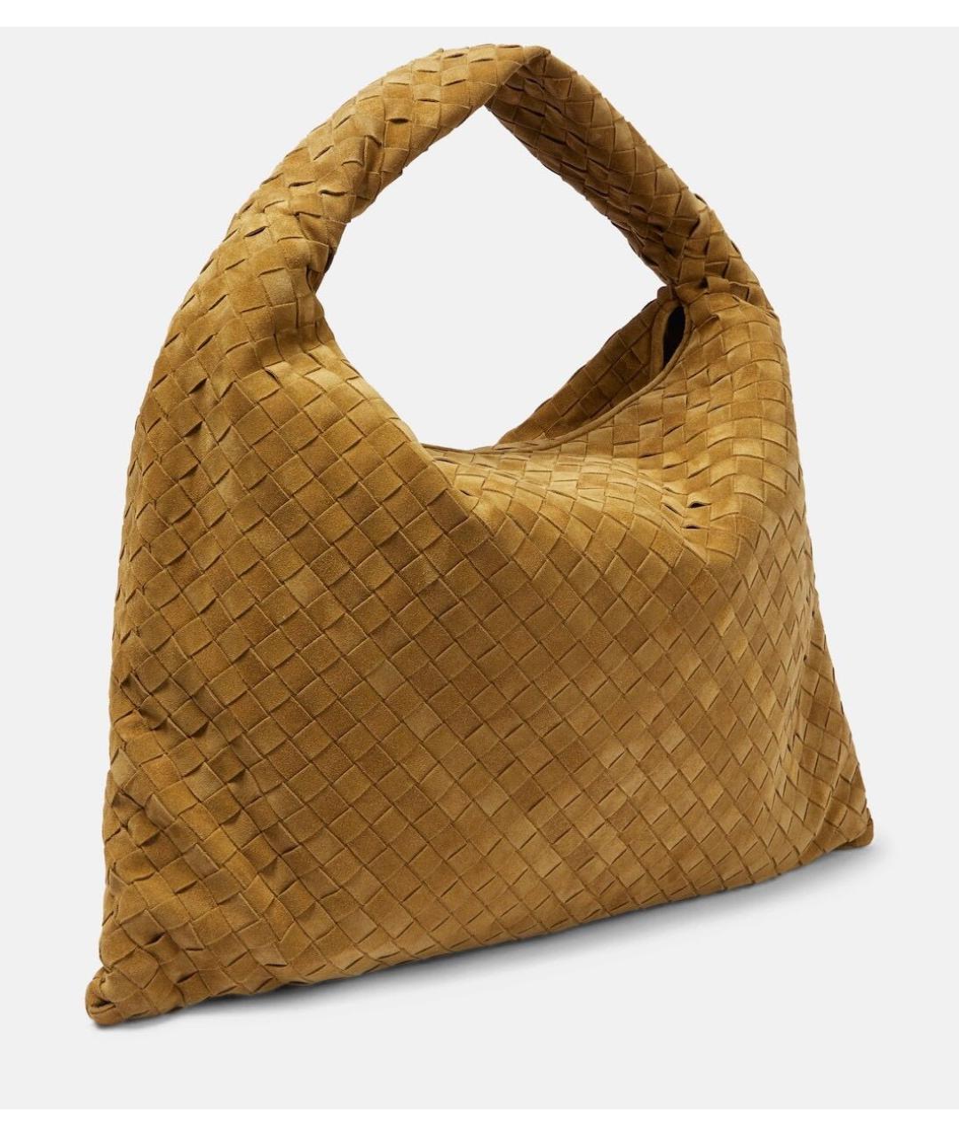 BOTTEGA VENETA Горчичная замшевая сумка тоут, фото 2