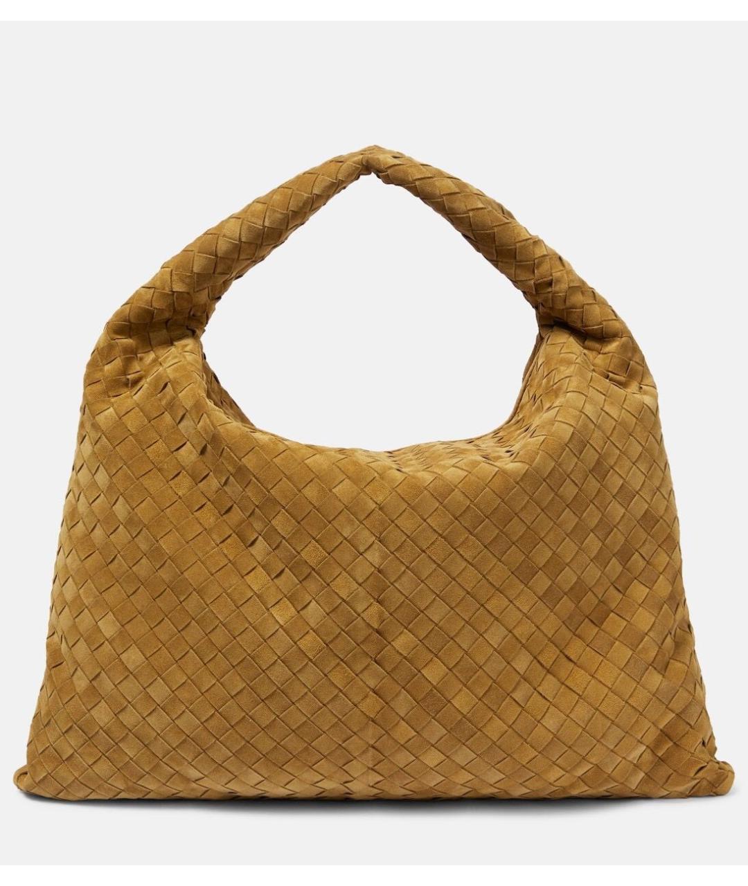 BOTTEGA VENETA Горчичная замшевая сумка тоут, фото 6