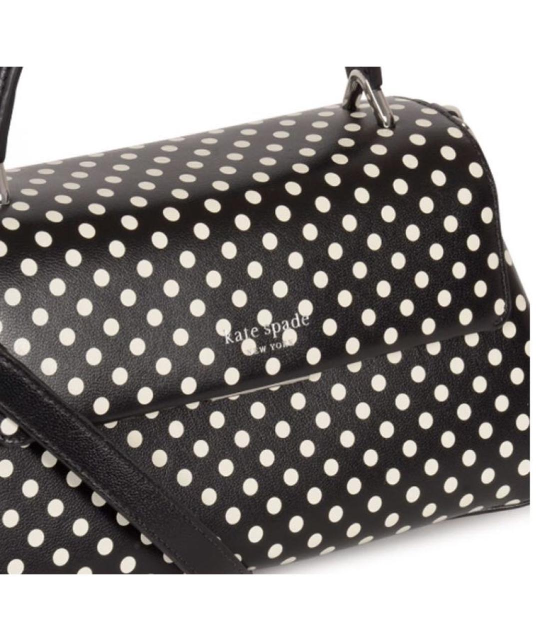 KATE SPADE Черная кожаная сумка с короткими ручками, фото 4