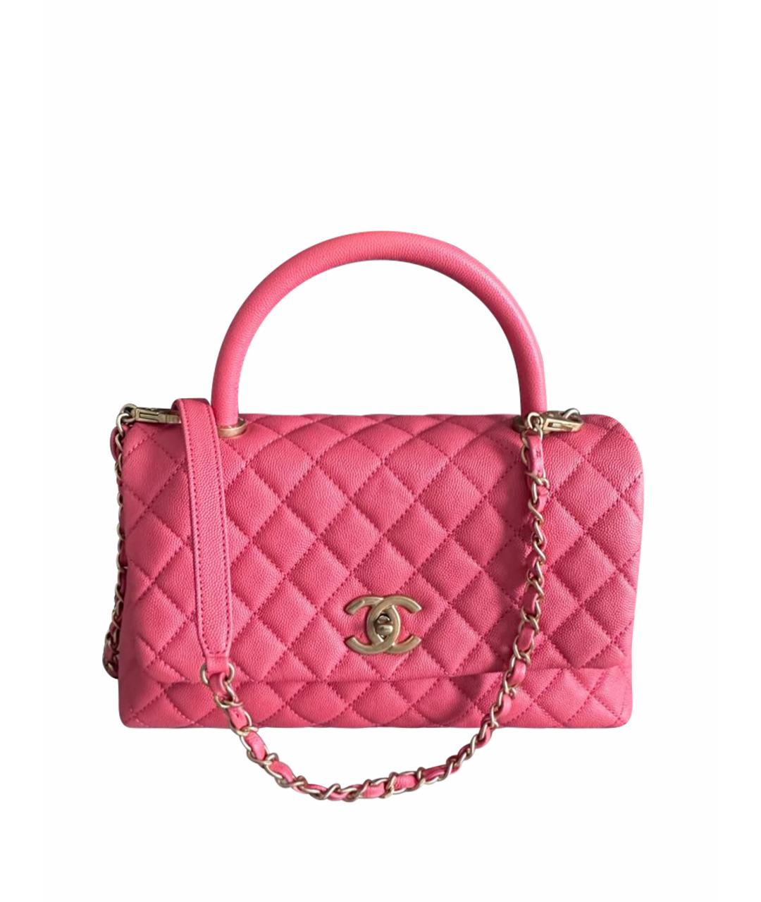 CHANEL Коралловая кожаная сумка через плечо, фото 1