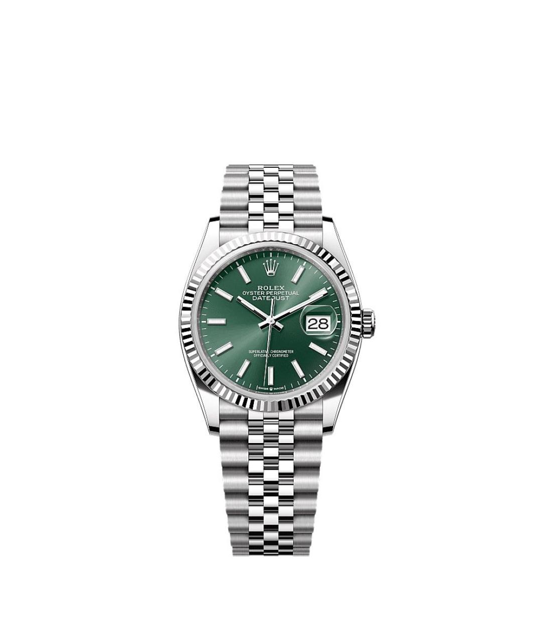 ROLEX Зеленые часы из белого золота, фото 2