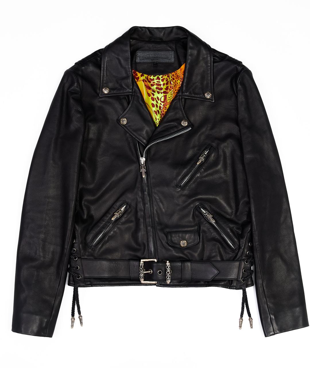 CHROME HEARTS Черная кожаная куртка, фото 1