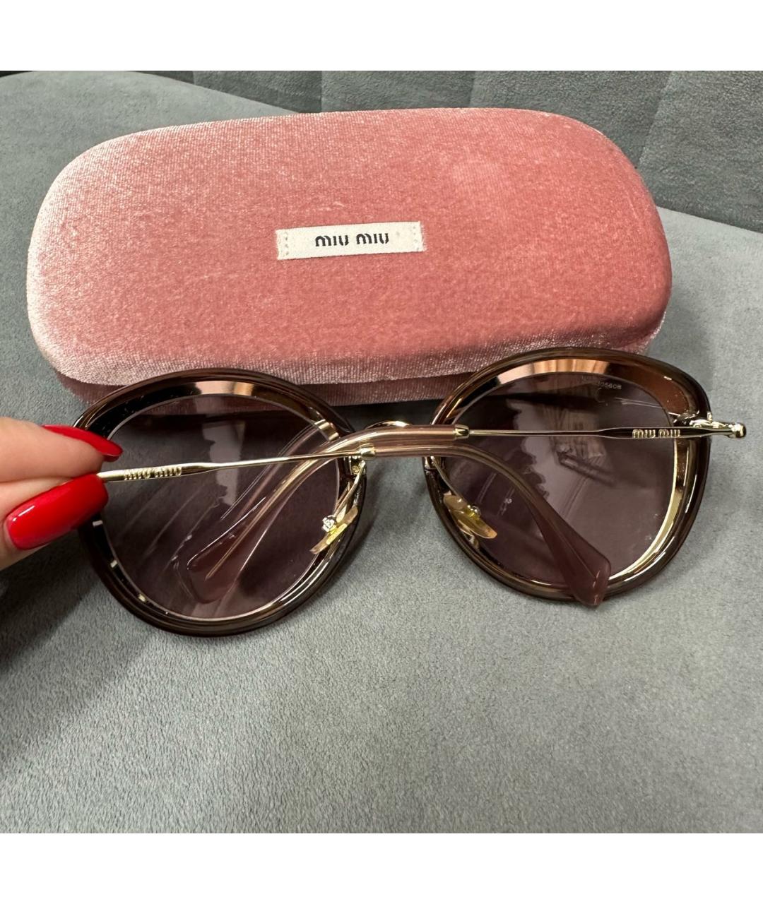MIU MIU Фиолетовые металлические солнцезащитные очки, фото 2