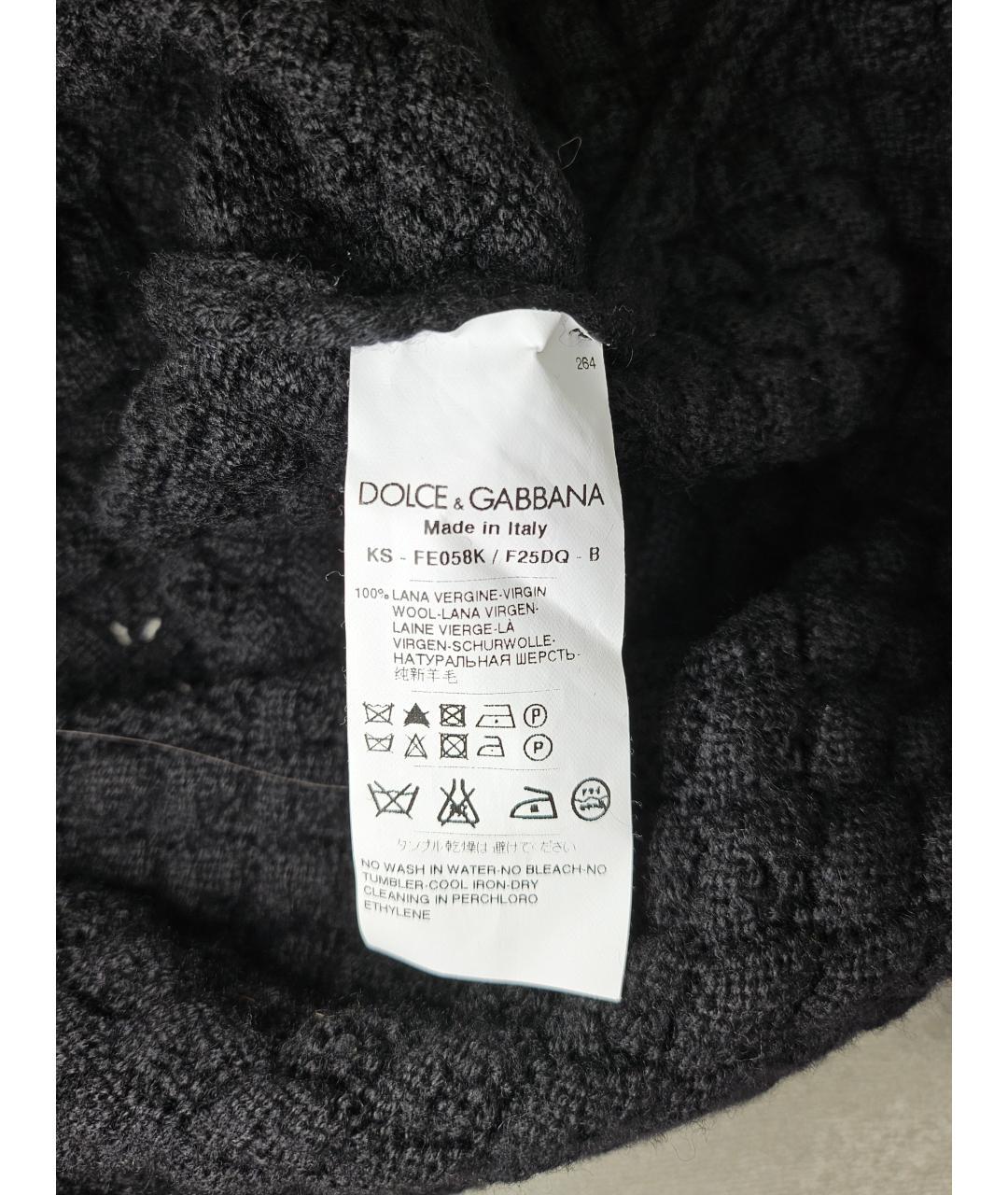 DOLCE&GABBANA Черный шерстяной джемпер / свитер, фото 5