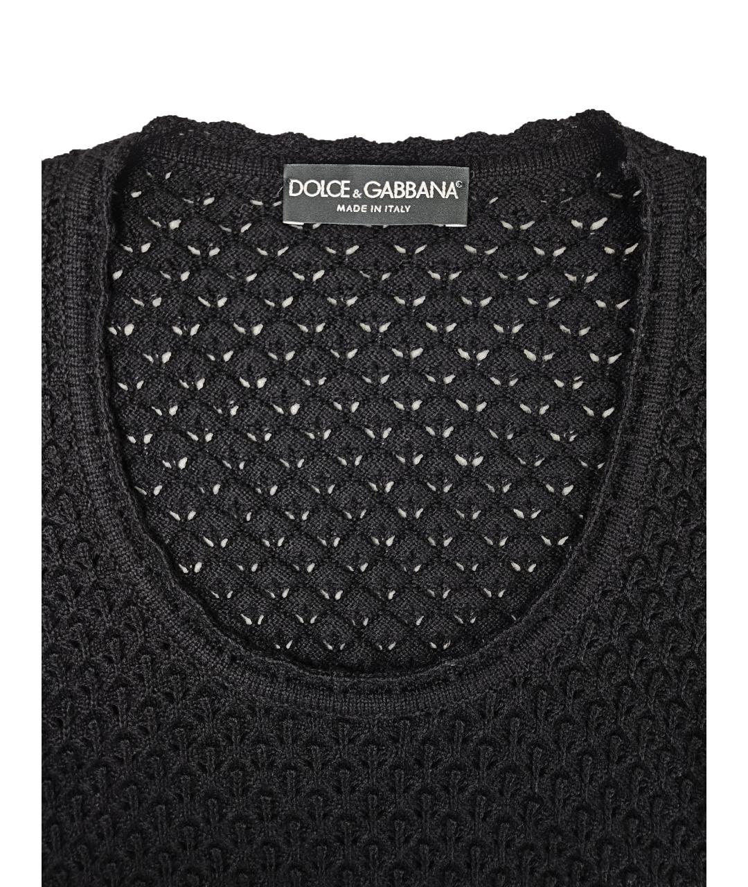 DOLCE&GABBANA Черный шерстяной джемпер / свитер, фото 4