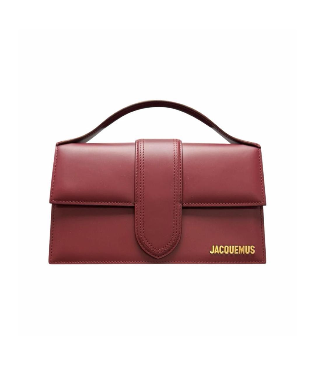 JACQUEMUS Бордовая кожаная сумка тоут, фото 9