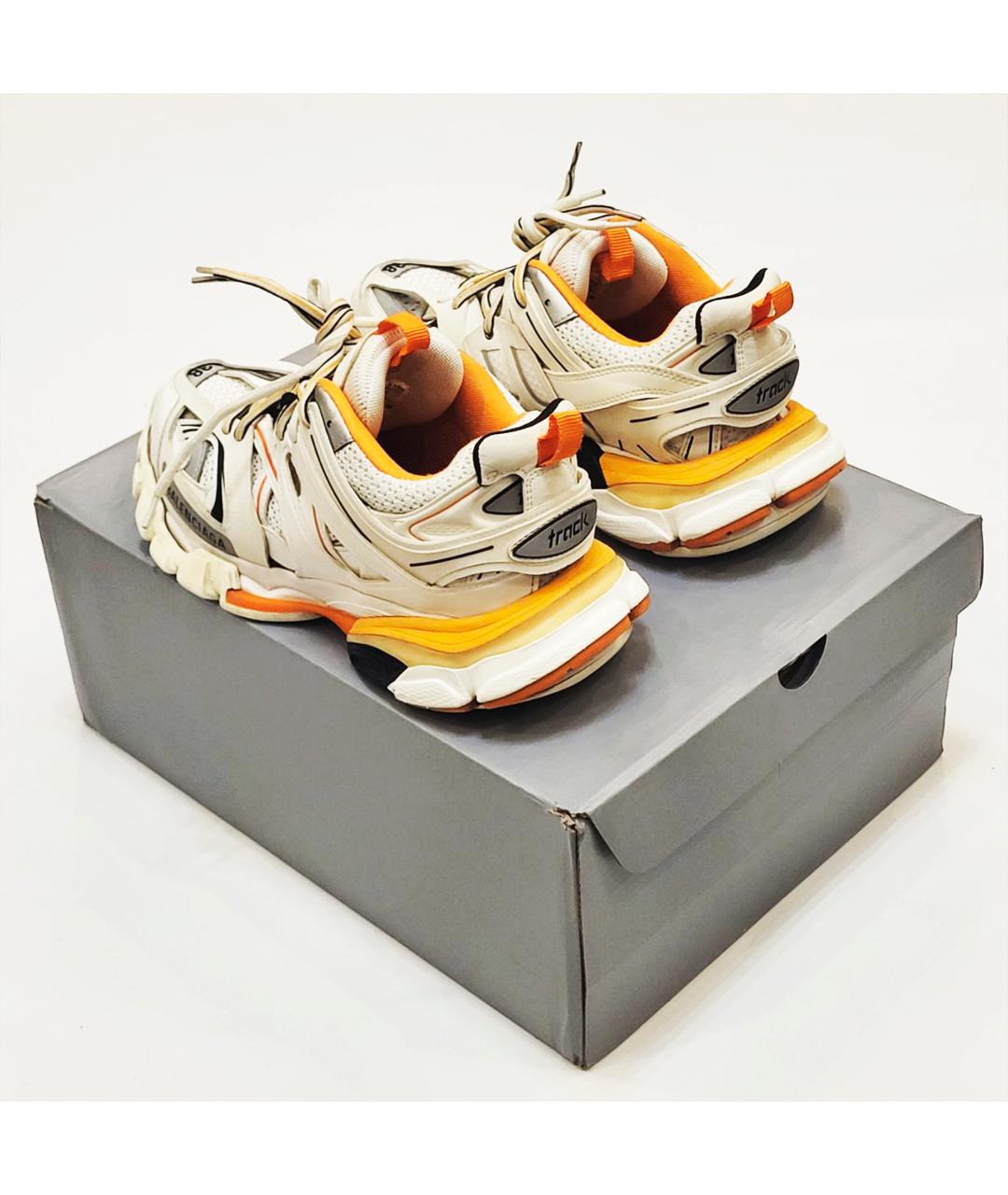 BALENCIAGA Белые кожаные кроссовки, фото 4