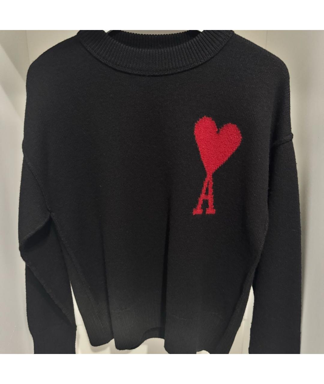 Ami Paris Черный шерстяной джемпер / свитер, фото 4