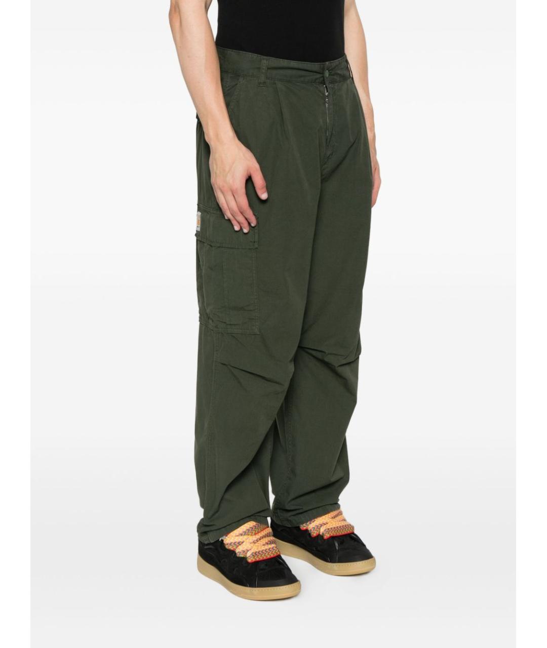 CARHARTT WIP Хаки хлопковые повседневные брюки, фото 4