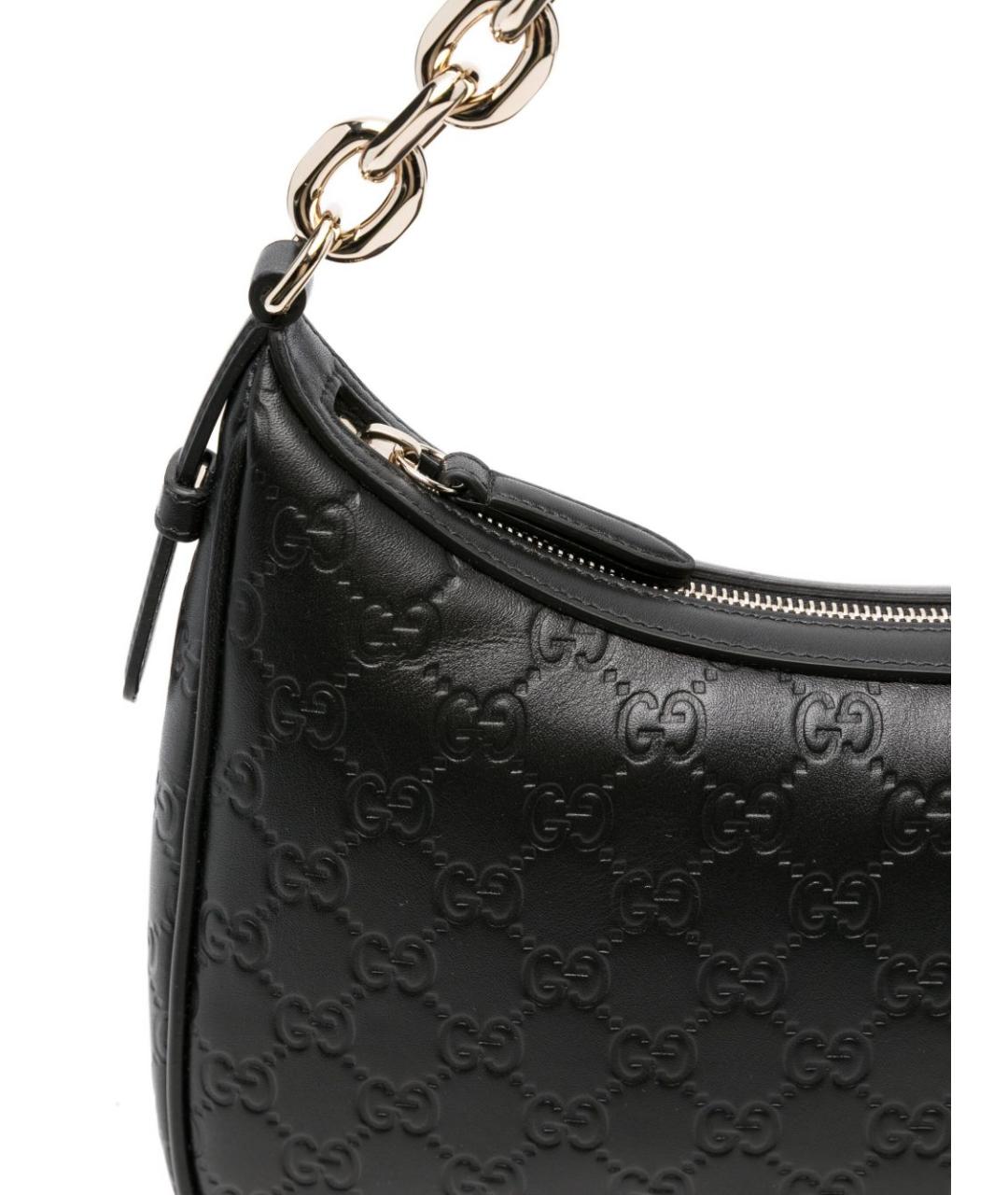 GUCCI Черная кожаная сумка с короткими ручками, фото 4