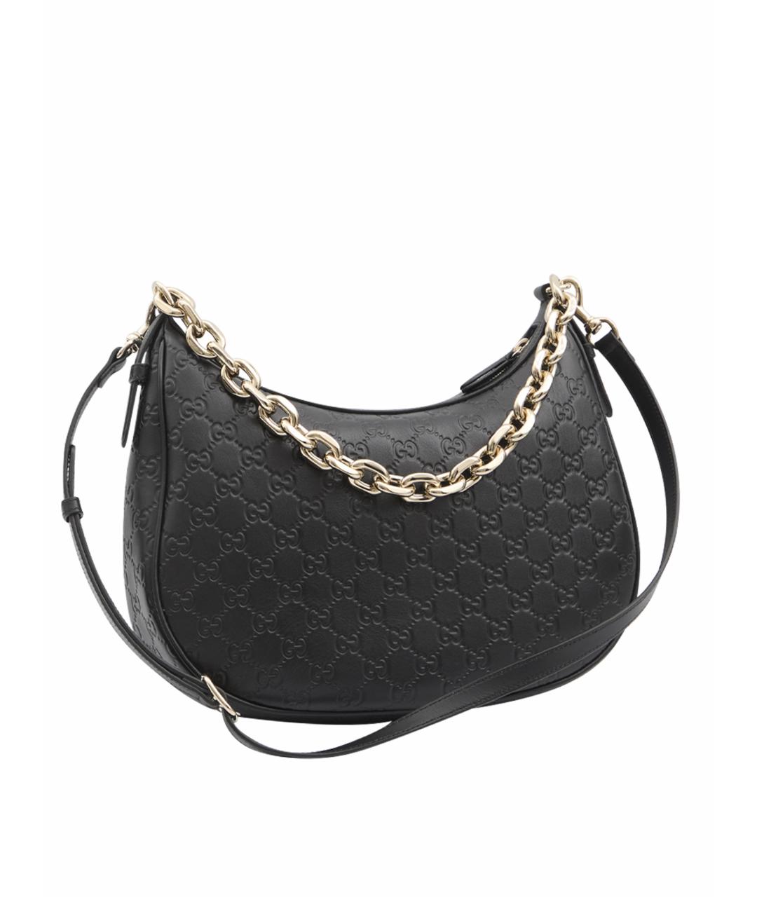 GUCCI Черная кожаная сумка с короткими ручками, фото 1