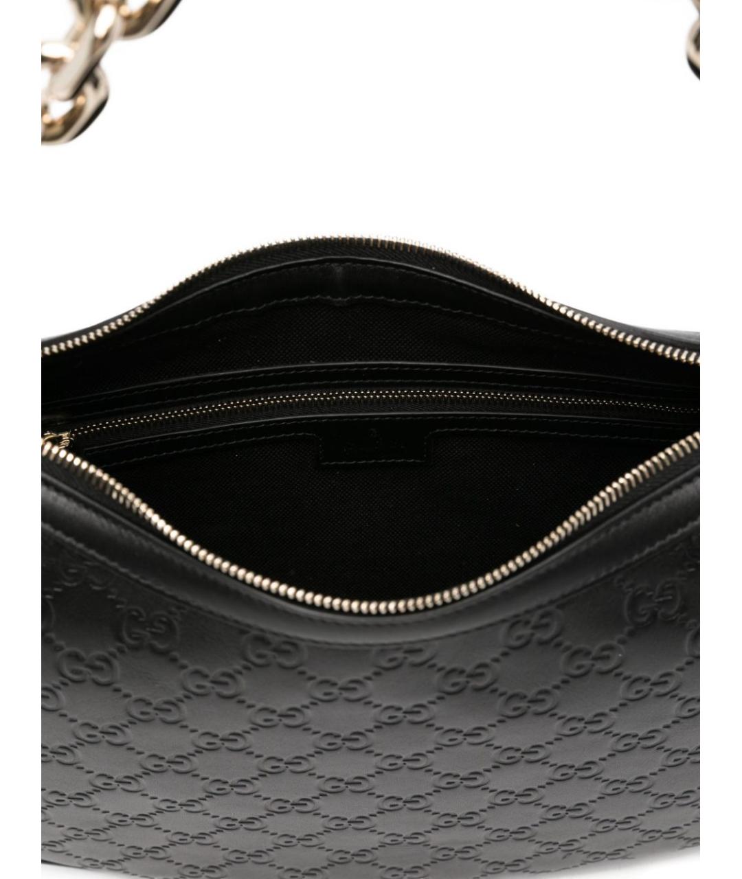 GUCCI Черная кожаная сумка с короткими ручками, фото 5