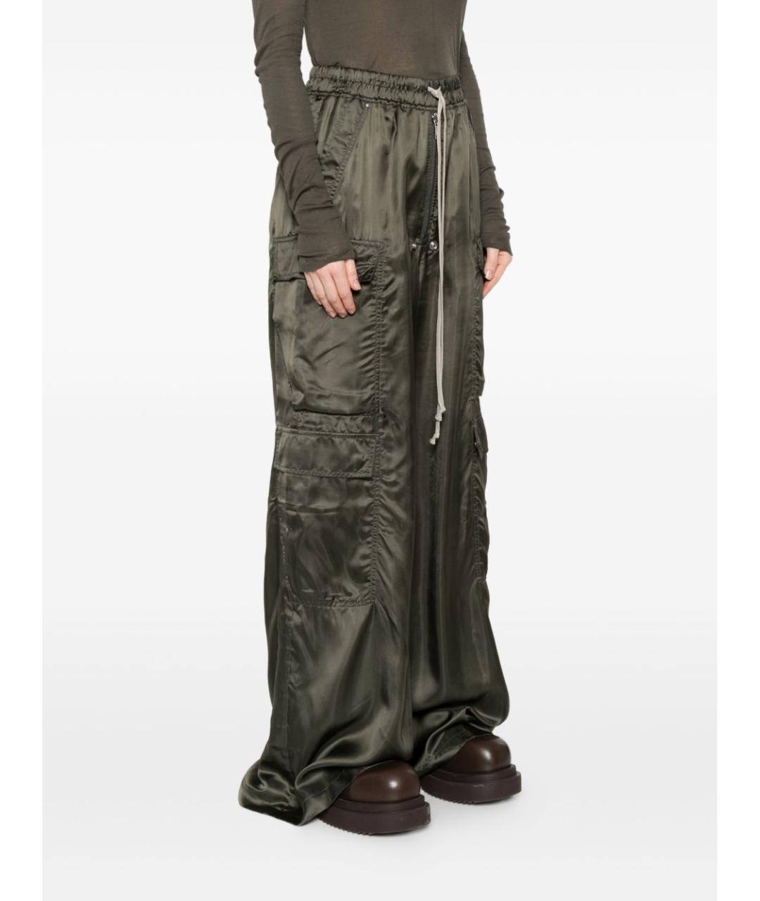 RICK OWENS Зеленые прямые брюки, фото 2