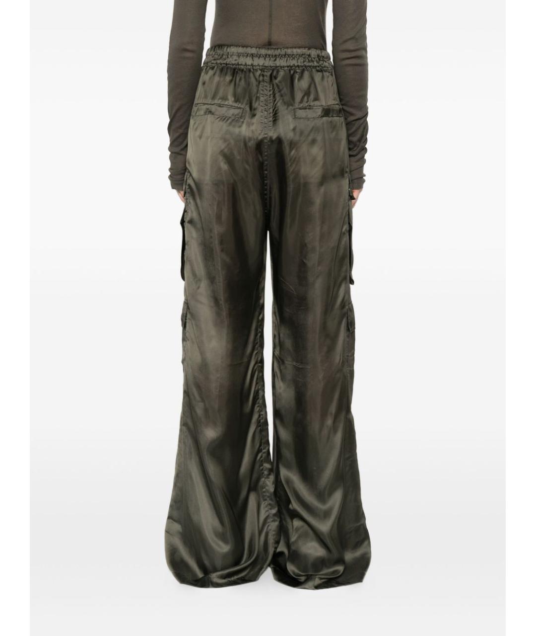 RICK OWENS Зеленые прямые брюки, фото 5