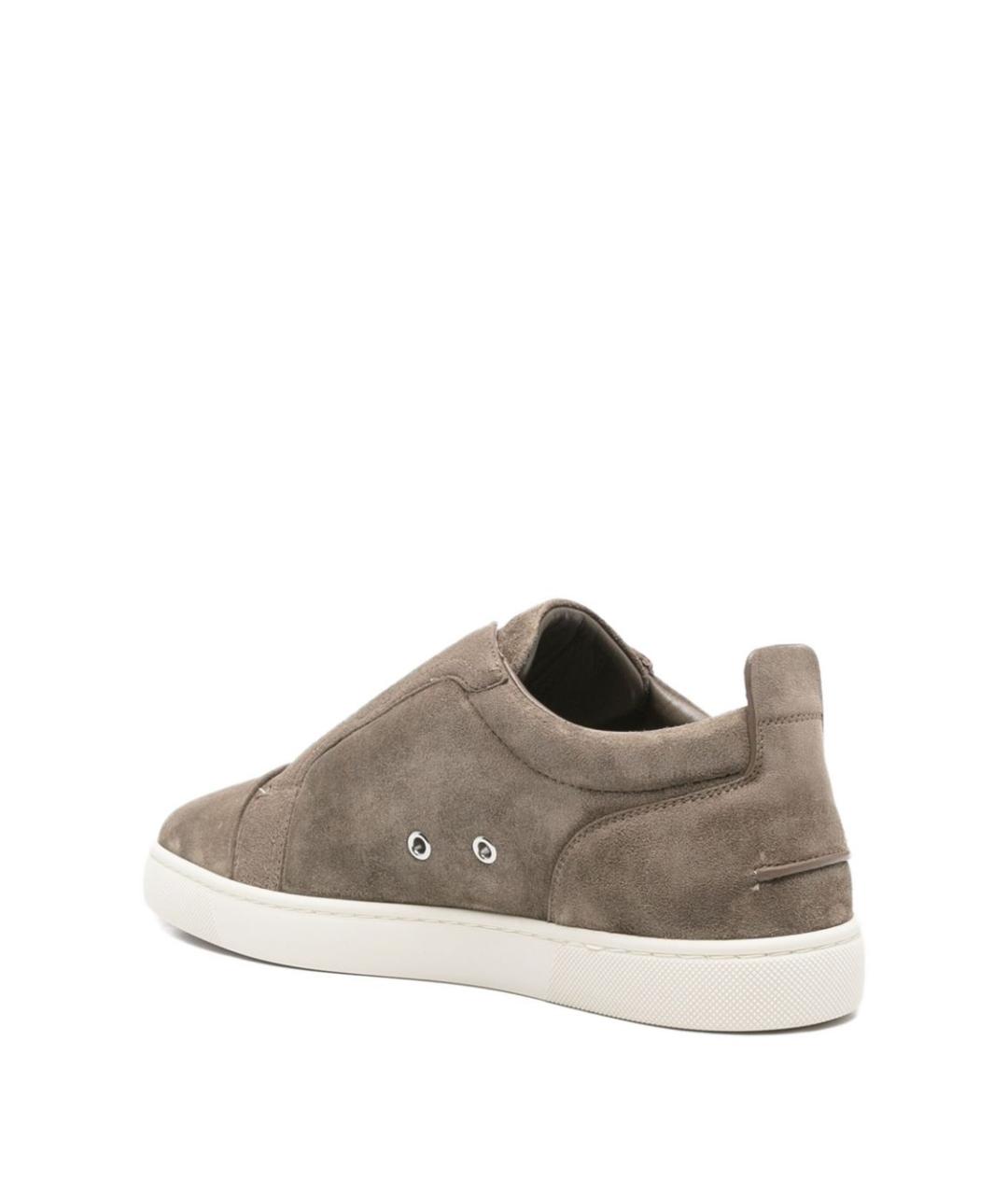 CHRISTIAN LOUBOUTIN Серые кожаные низкие кроссовки / кеды, фото 4