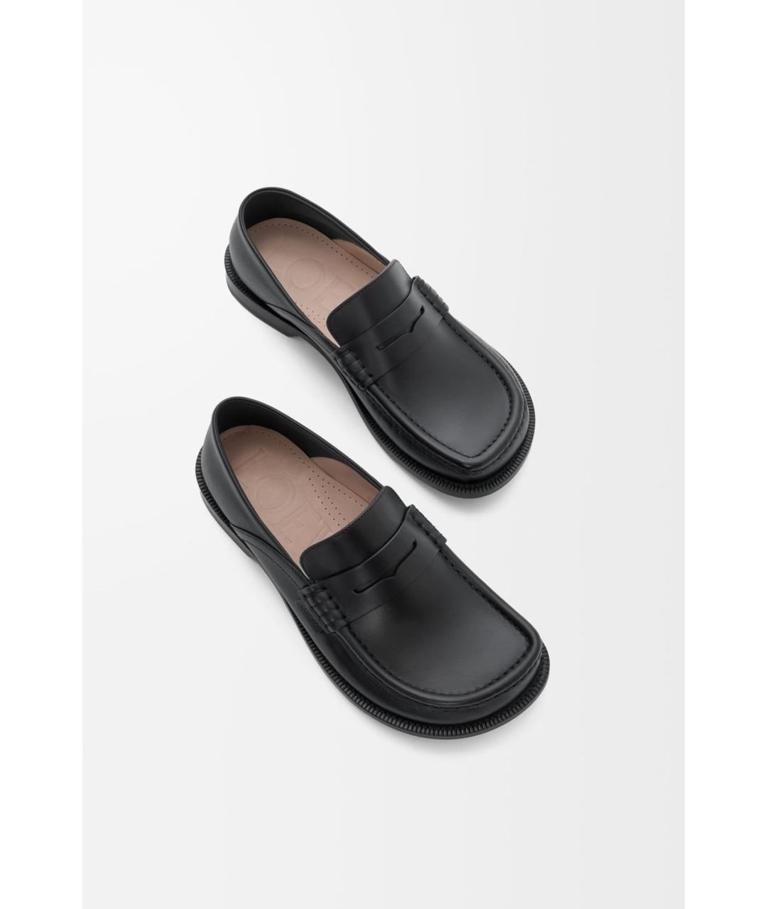 LOEWE Черные кожаные лоферы, фото 3