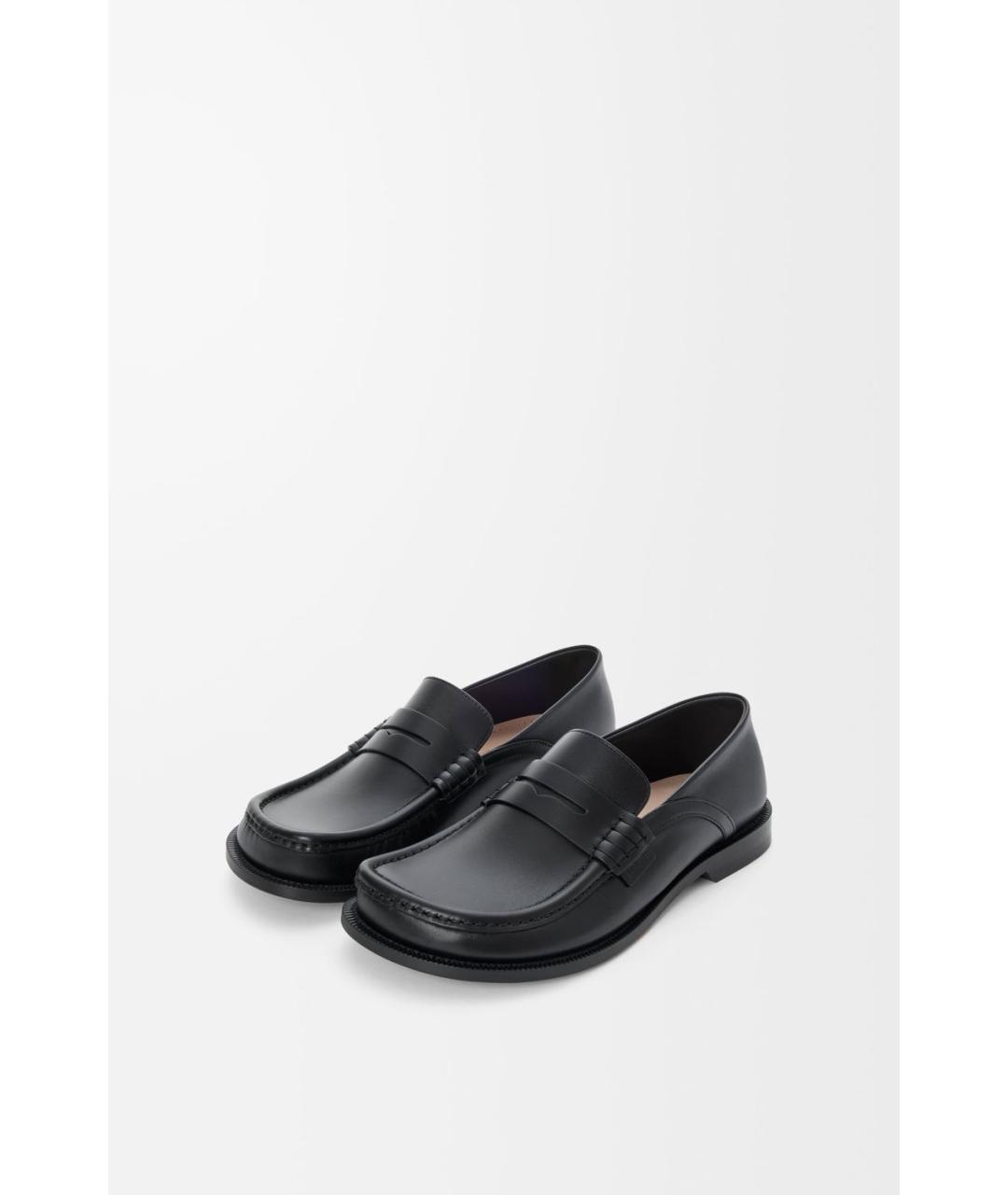 LOEWE Черные кожаные лоферы, фото 2