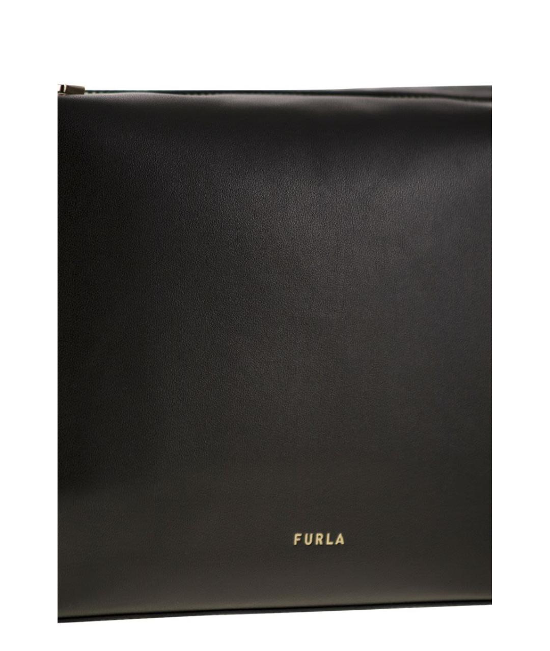 FURLA Черная синтетическая сумка через плечо, фото 5