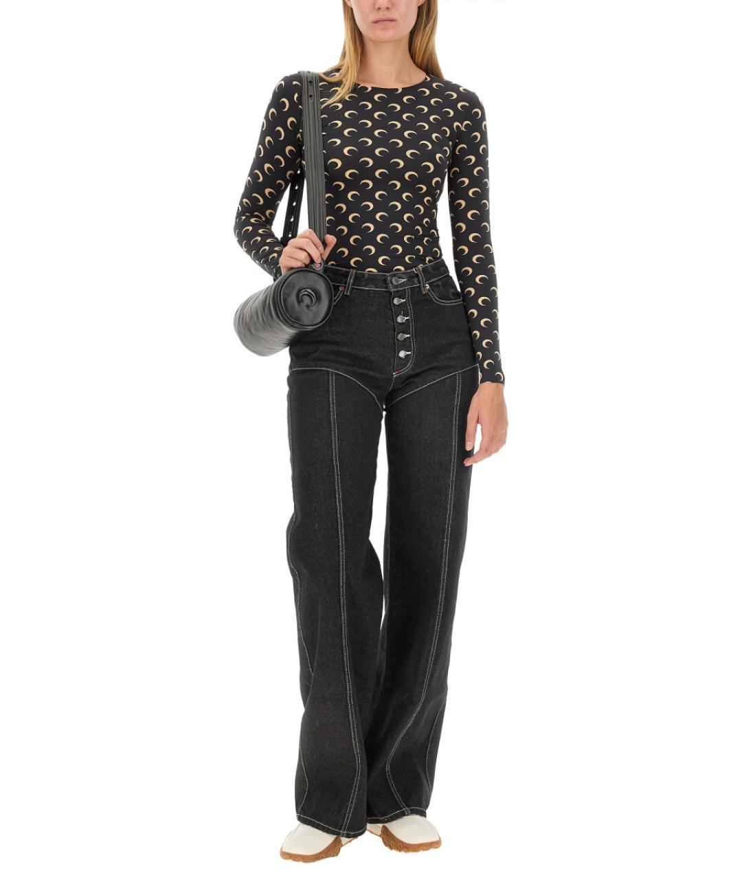 MARINE SERRE Черная полиамидовая водолазка, фото 2