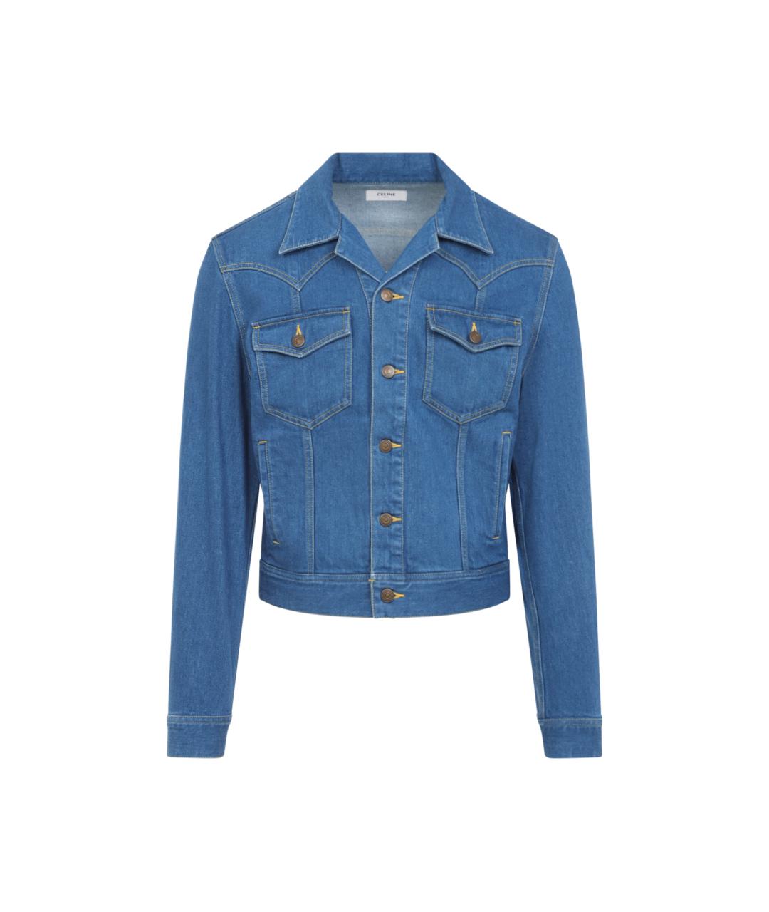 CELINE Синяя хлопковая куртка, фото 1