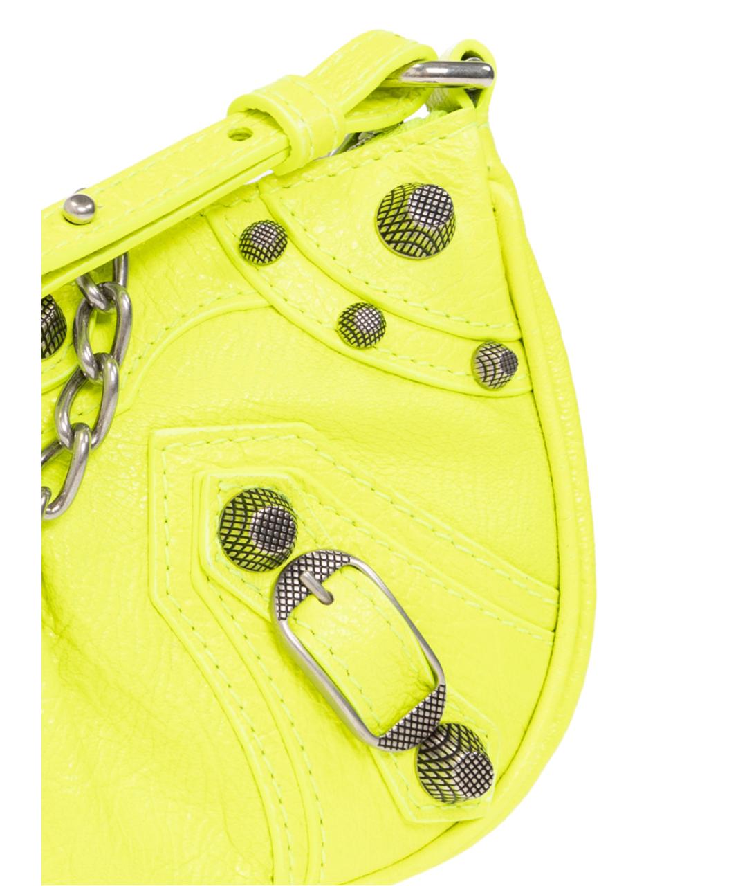 BALENCIAGA Желтая кожаная сумка через плечо, фото 4