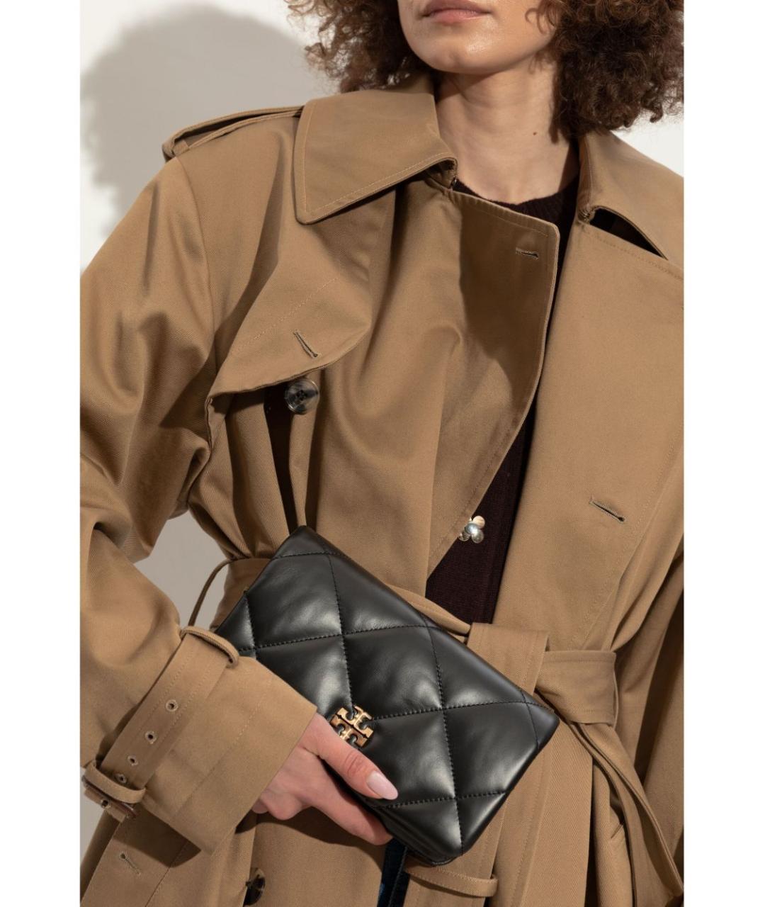 TORY BURCH Черная кожаная сумка через плечо, фото 4