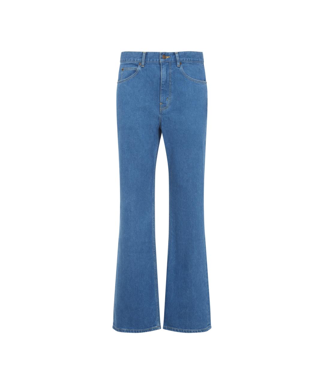 CELINE Синие хлопковые прямые джинсы, фото 1