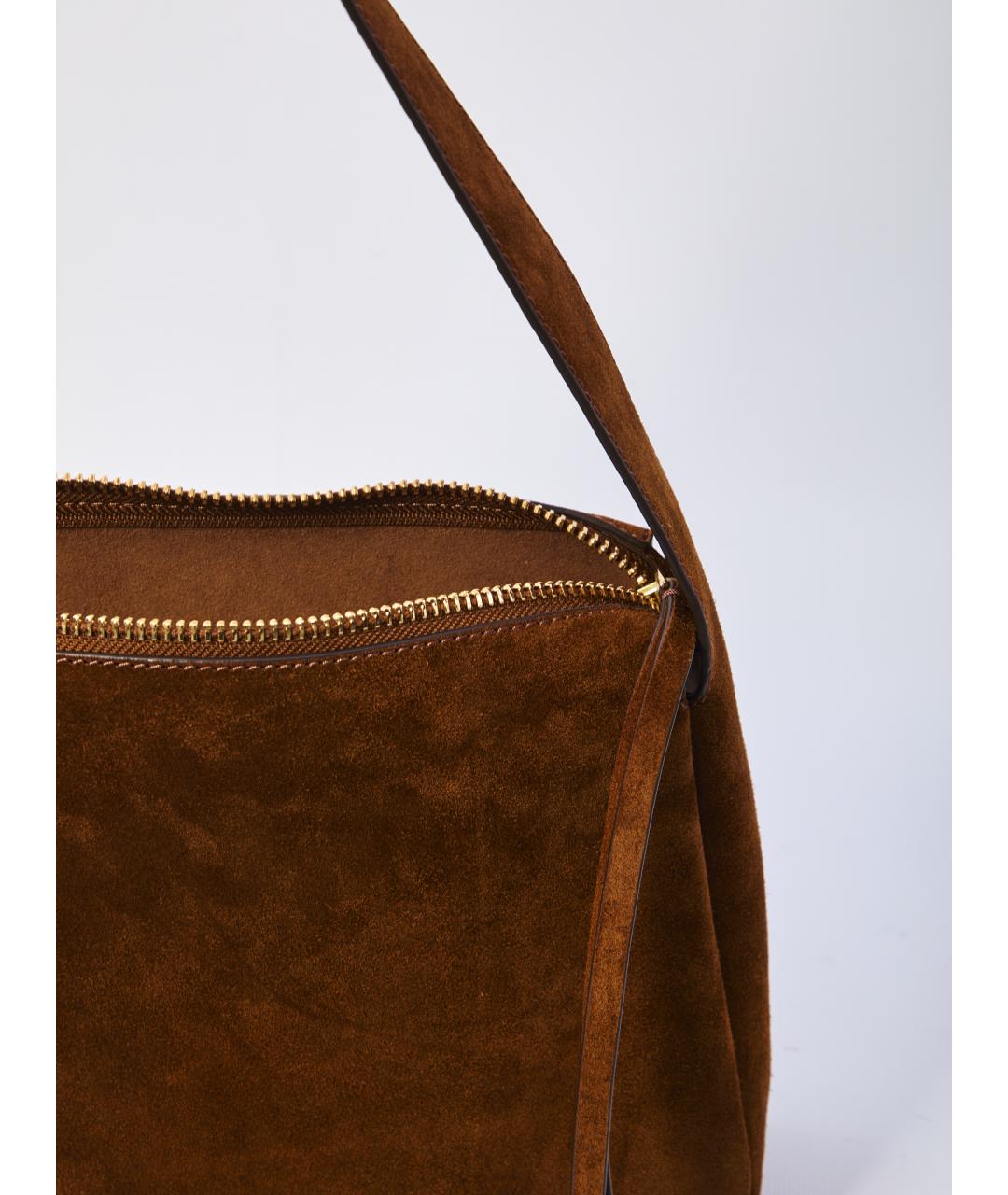 TORY BURCH Коричневая замшевая сумка через плечо, фото 4