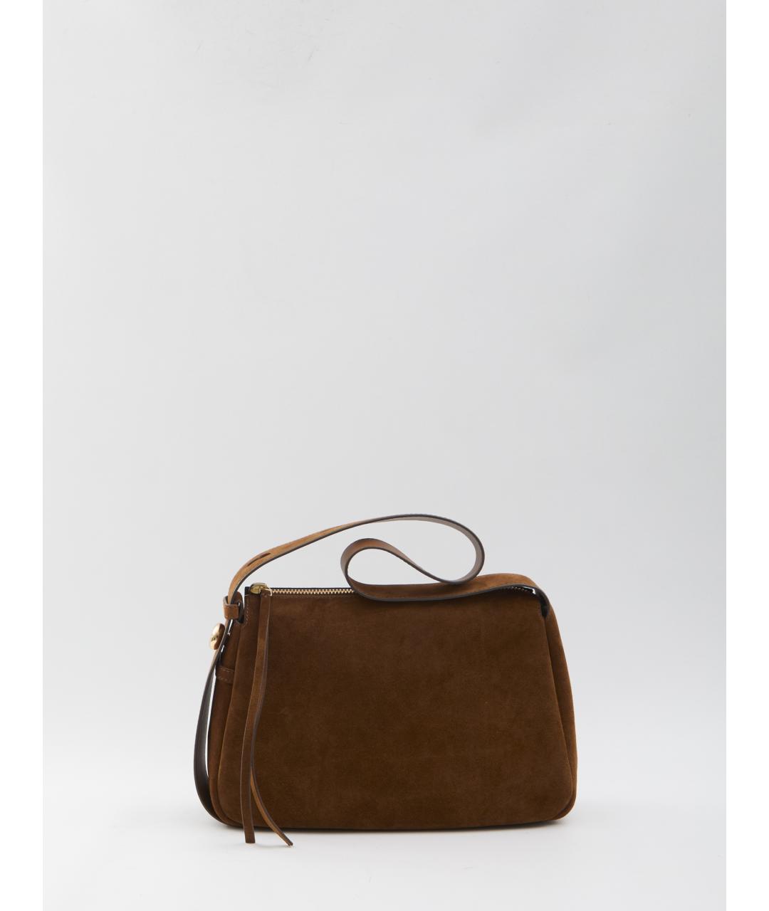 TORY BURCH Коричневая замшевая сумка через плечо, фото 5