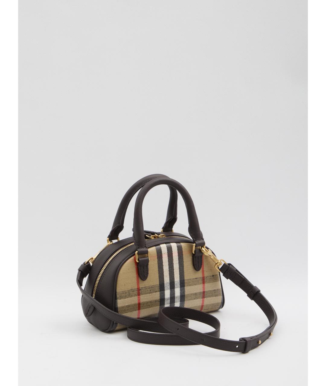 BURBERRY Бежевая кожаная сумка с короткими ручками, фото 2