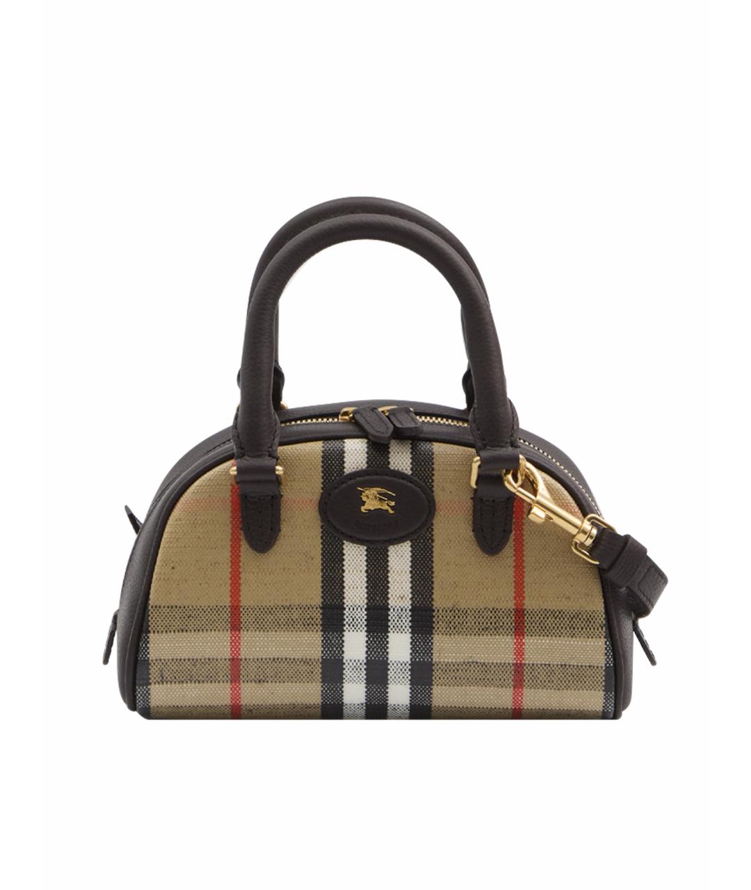 BURBERRY Бежевая кожаная сумка с короткими ручками, фото 1