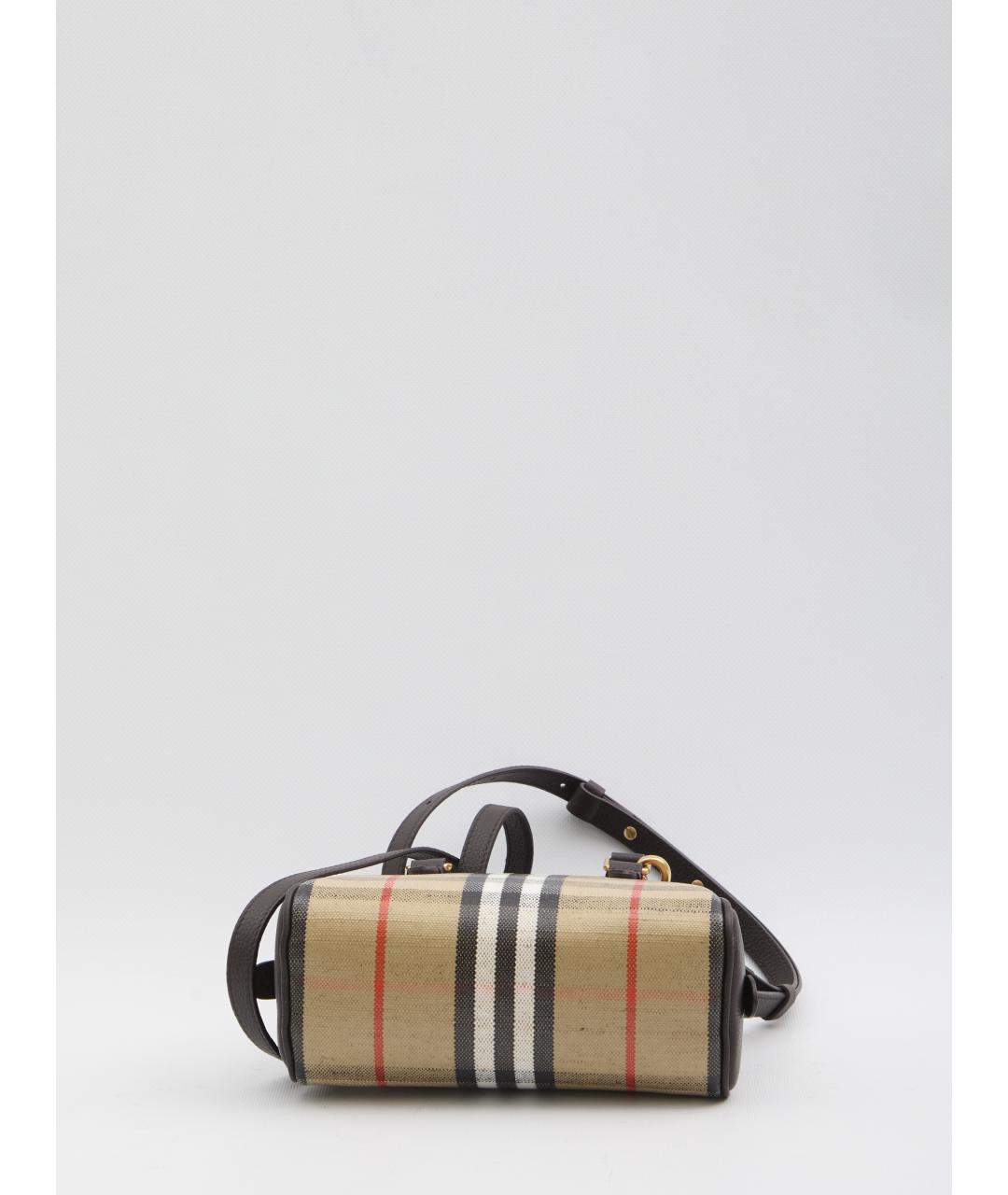 BURBERRY Бежевая кожаная сумка с короткими ручками, фото 3