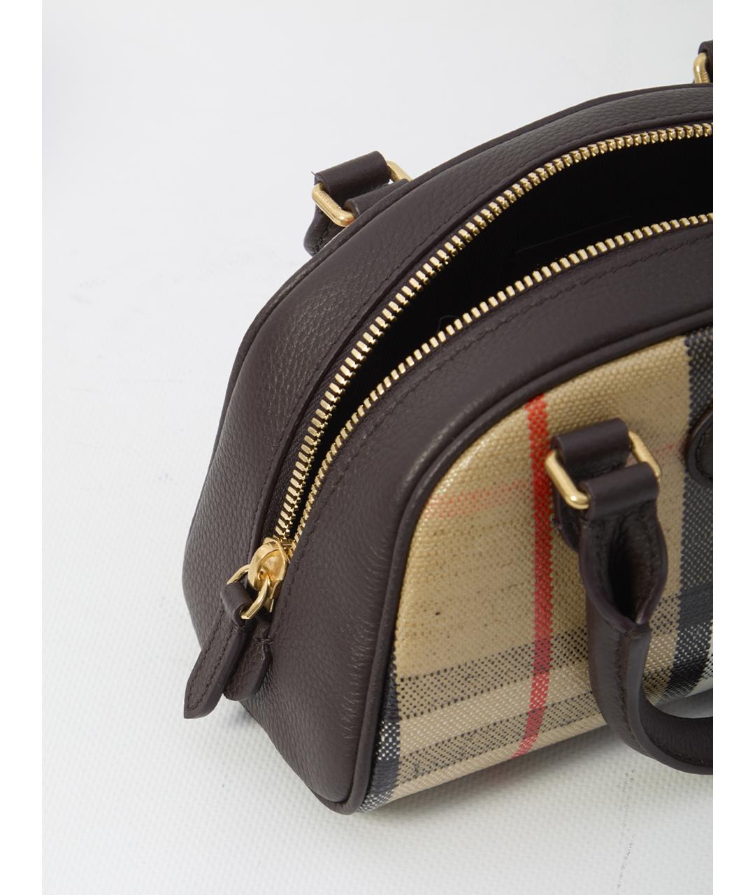 BURBERRY Бежевая кожаная сумка с короткими ручками, фото 4