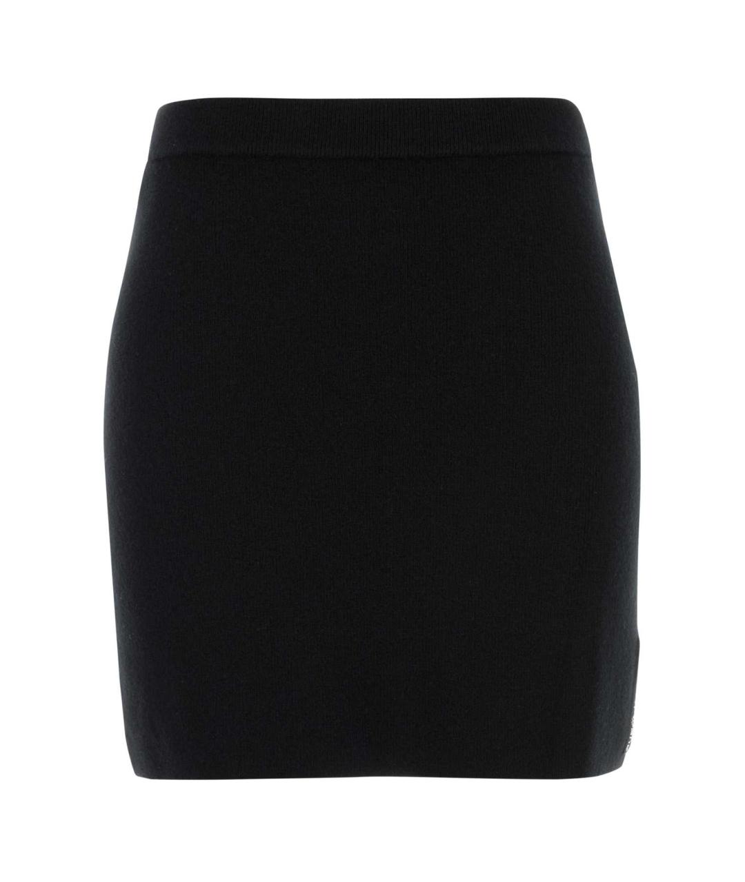 T BY ALEXANDER WANG Черная шерстяная юбка мини, фото 1