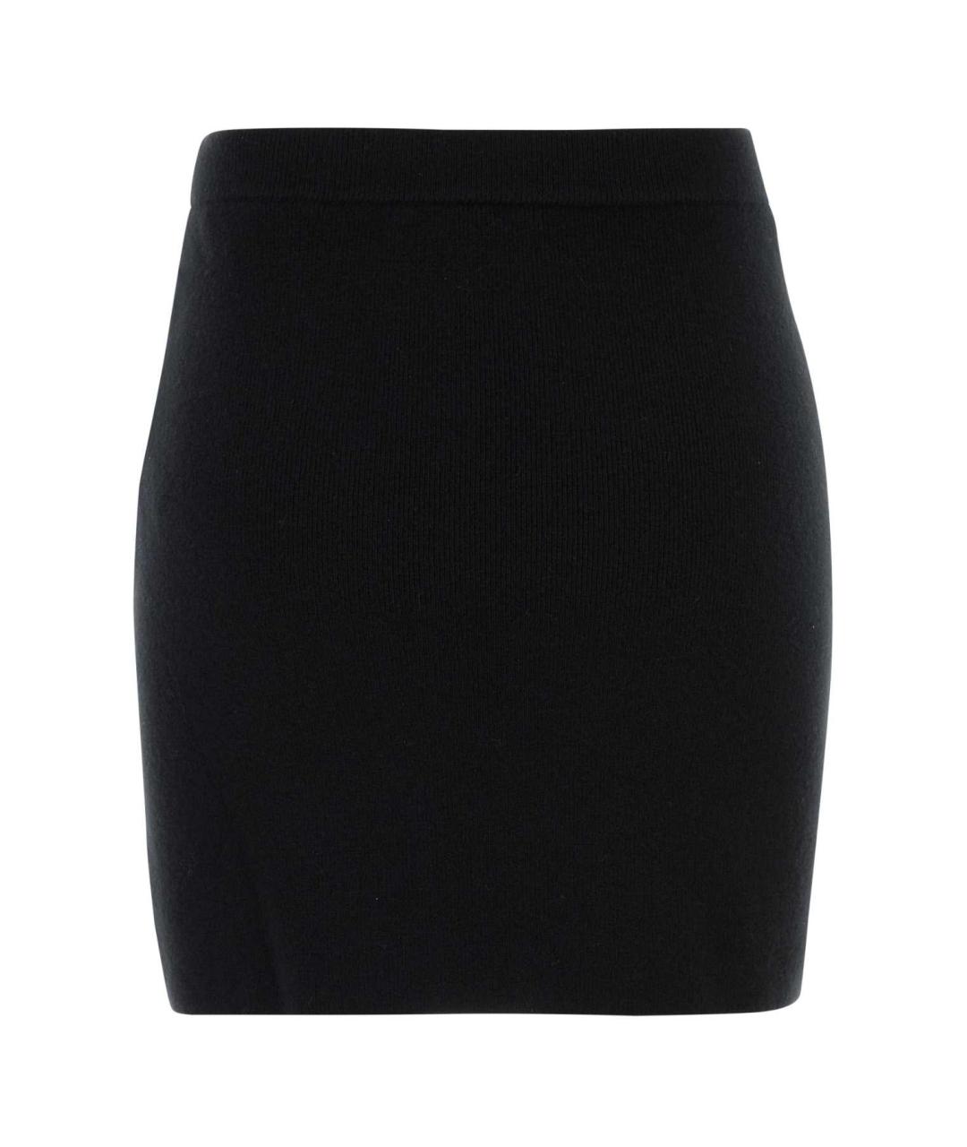 T BY ALEXANDER WANG Черная шерстяная юбка мини, фото 2